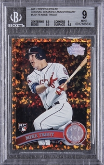 2011 Topps Update Cognac Diamond Anniversary #US175 Mike Trout Rookie Card - BGS MINT 9